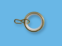 Кольцо металлическое с пластиком и крючком (Глянцевое золото) Ø 16 мм.